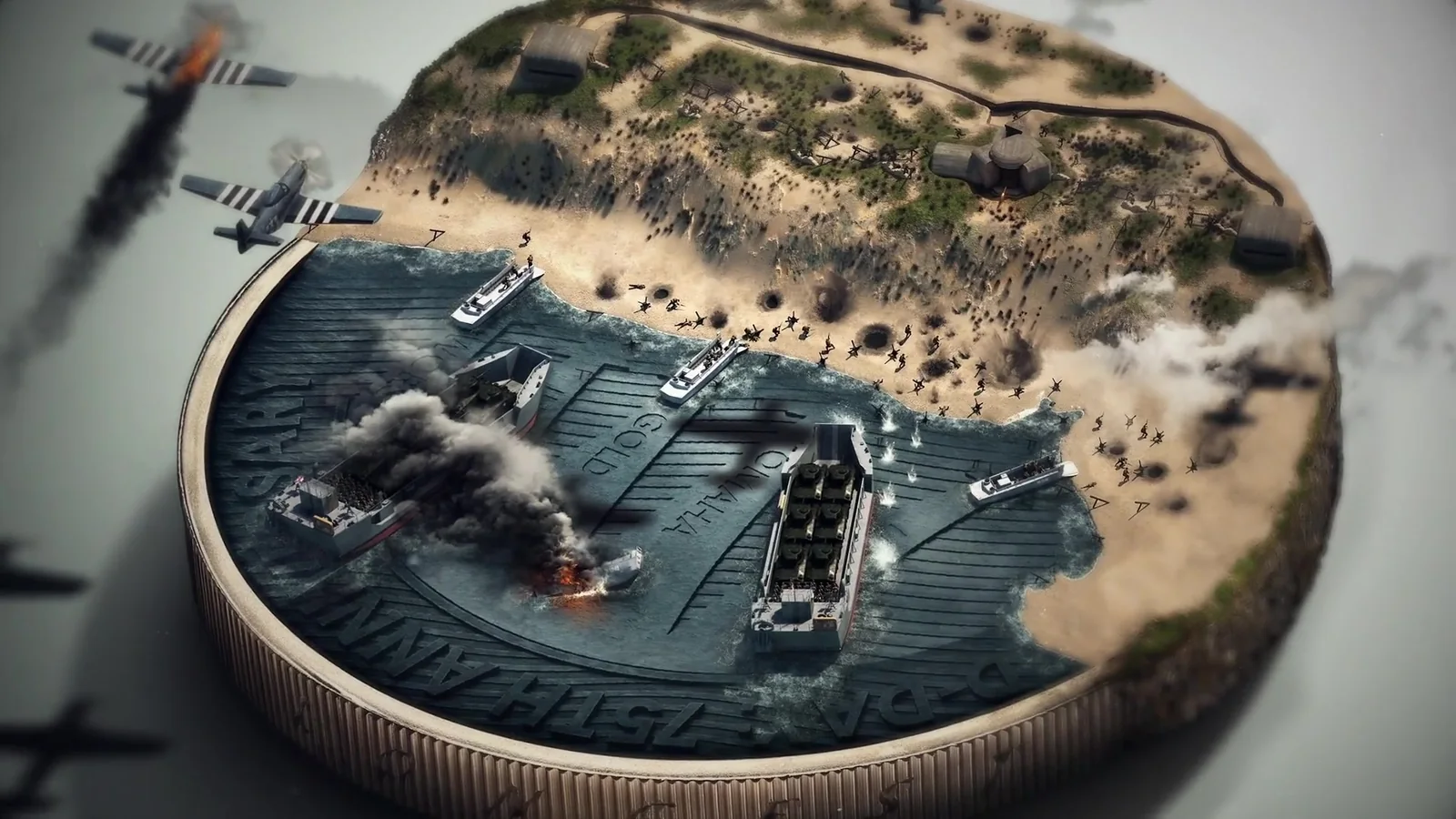 The D-Day coin world I built in 3D for The Royal Mint