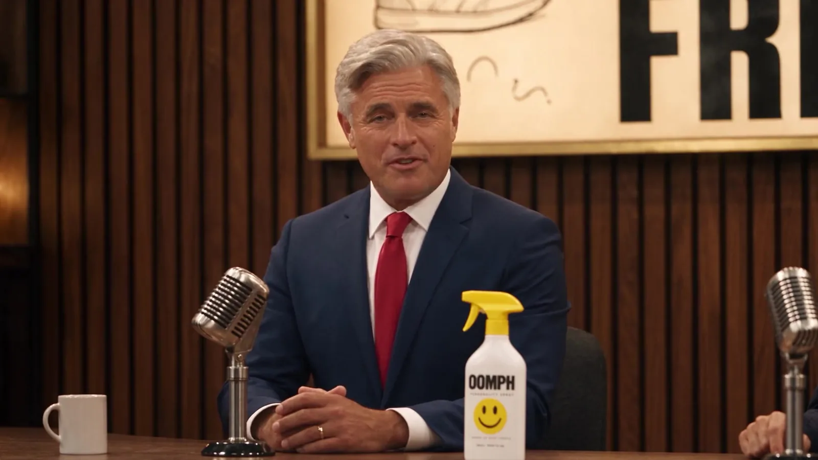 At the desk. OOMPH Personality Spray.
