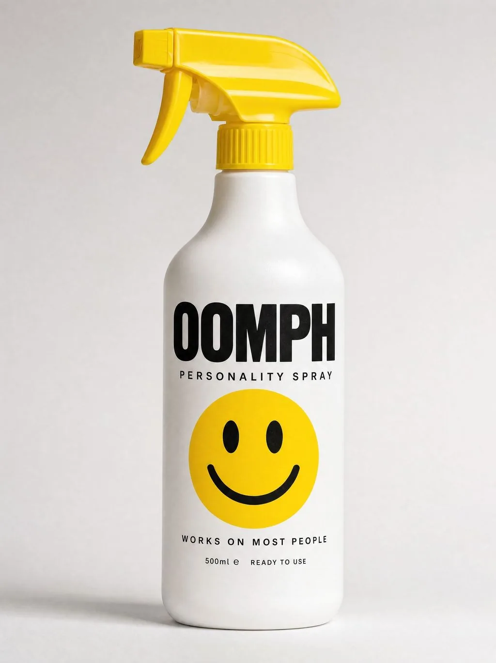 Round shoulders. OOMPH Personality Spray.