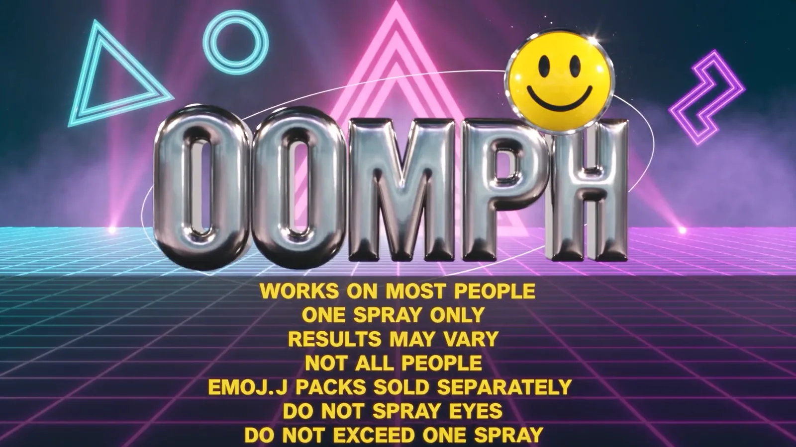 The small print. OOMPH Personality Spray.