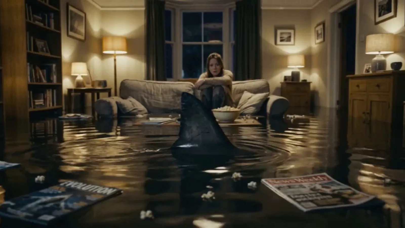 Shark fin in the lounge. Amazon Prime.