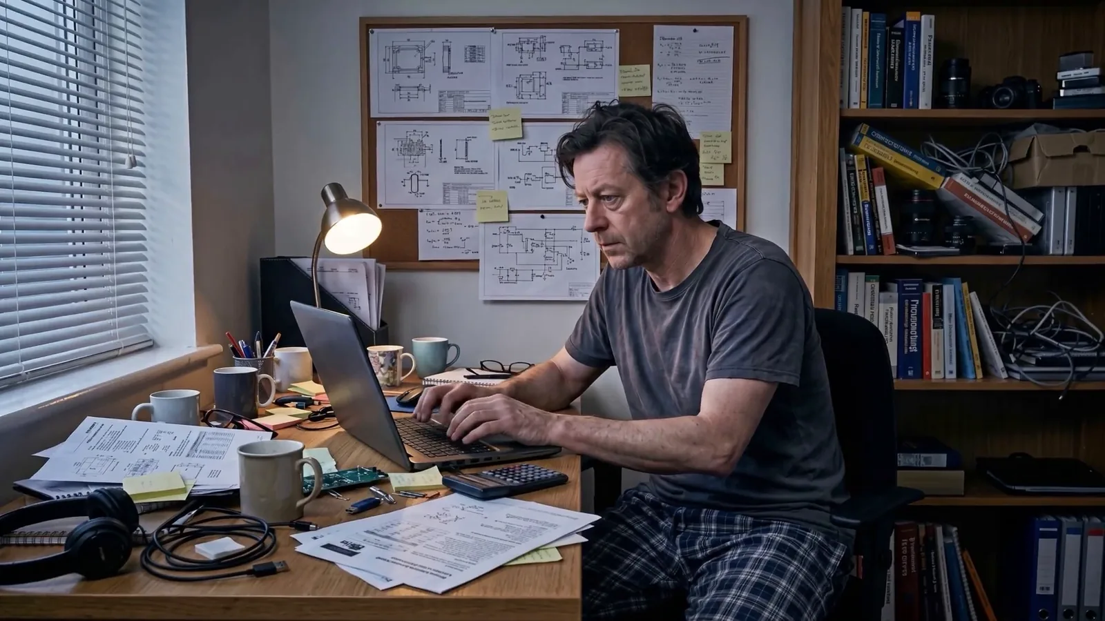 Working at the home desk. The Ambarella pitch.