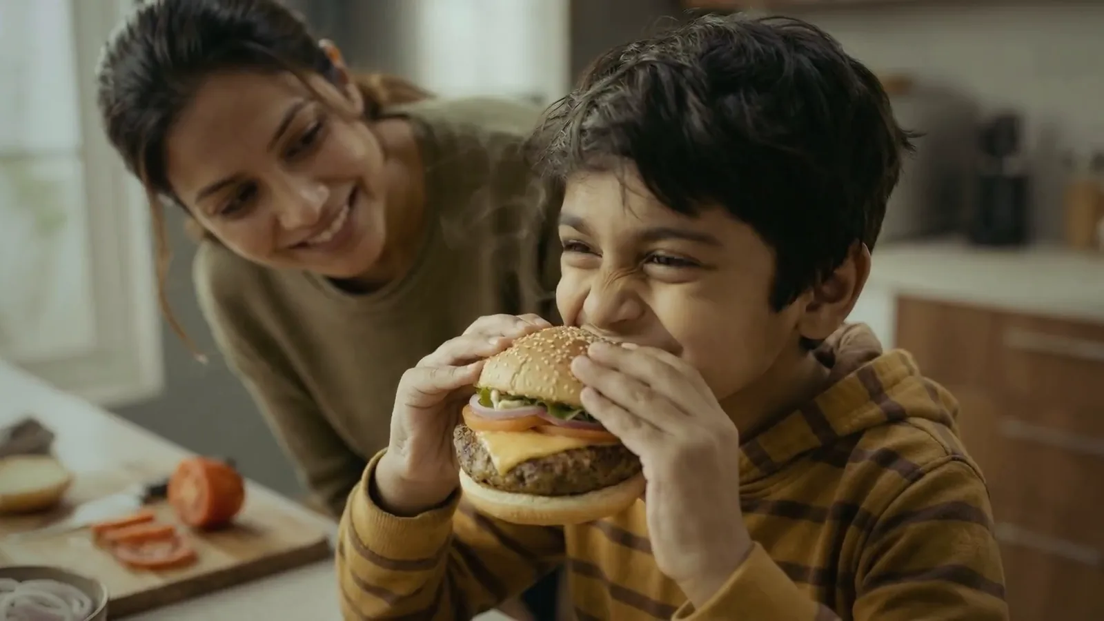 The first big bite. Burger King.