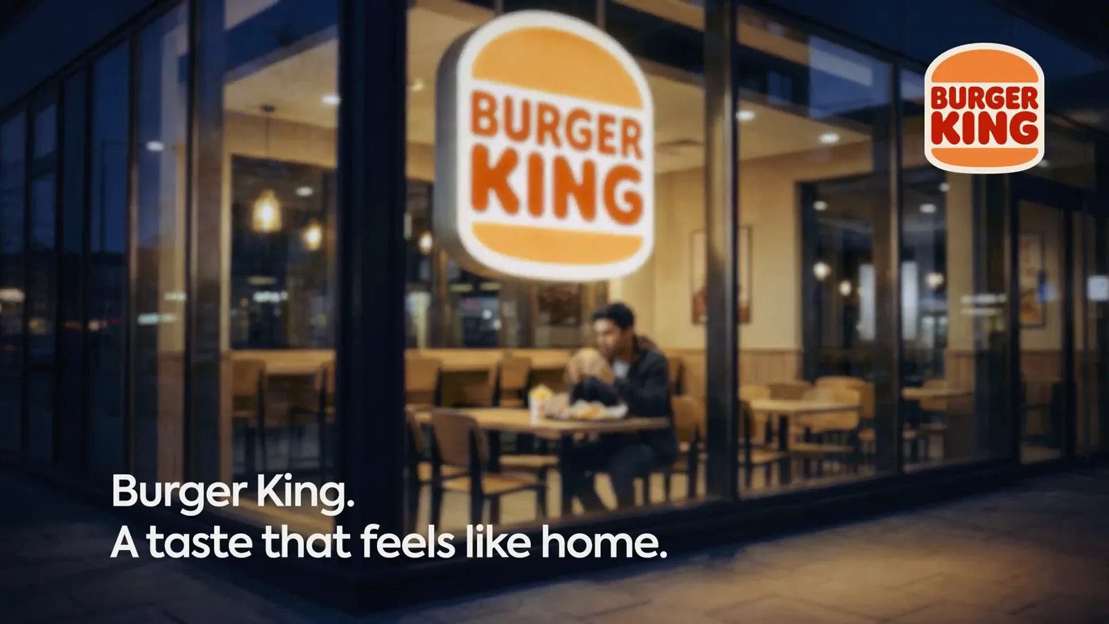 Through the window, end frame. Burger King.