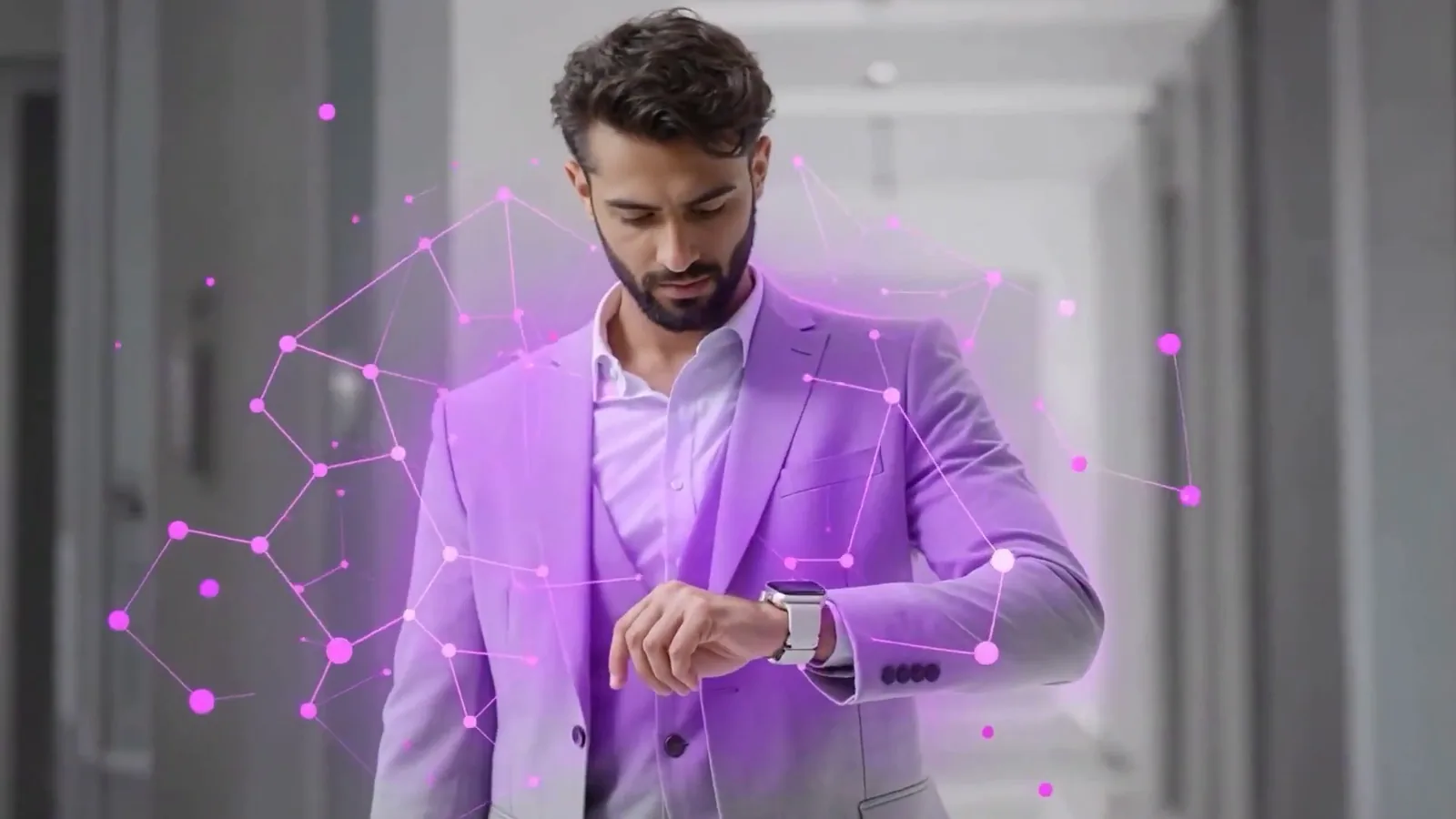 Smartwatch check, network overlay. MotionDev.