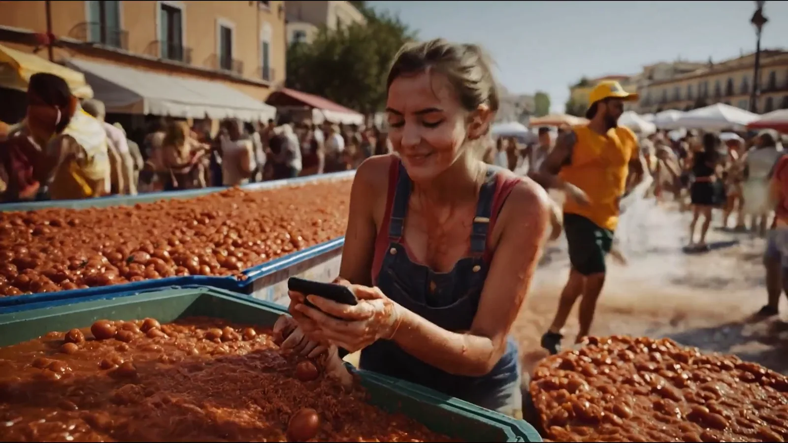 Playing mid tomato fight. Parchisi Star Spain.